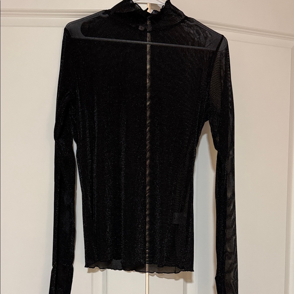 Chic Black Sheer Blouse